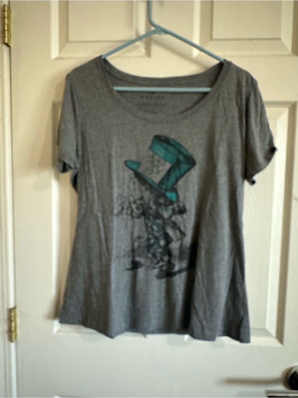 Gray Graphic Mad Hatter Tee